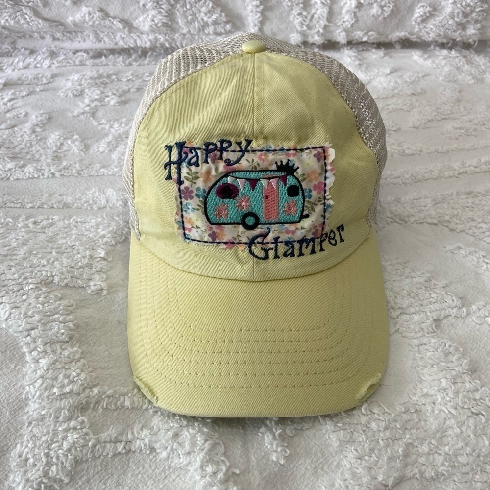 MAGELLAN OUTDOORS Women's Happy Glamper Distressed Cap Camping Road Trip RV-ing